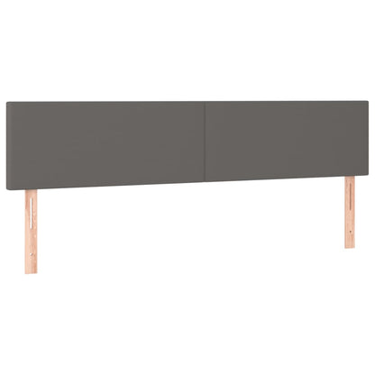 Cabeceira cama c/ LED 160x5x78/88cm couro artificial cinzento