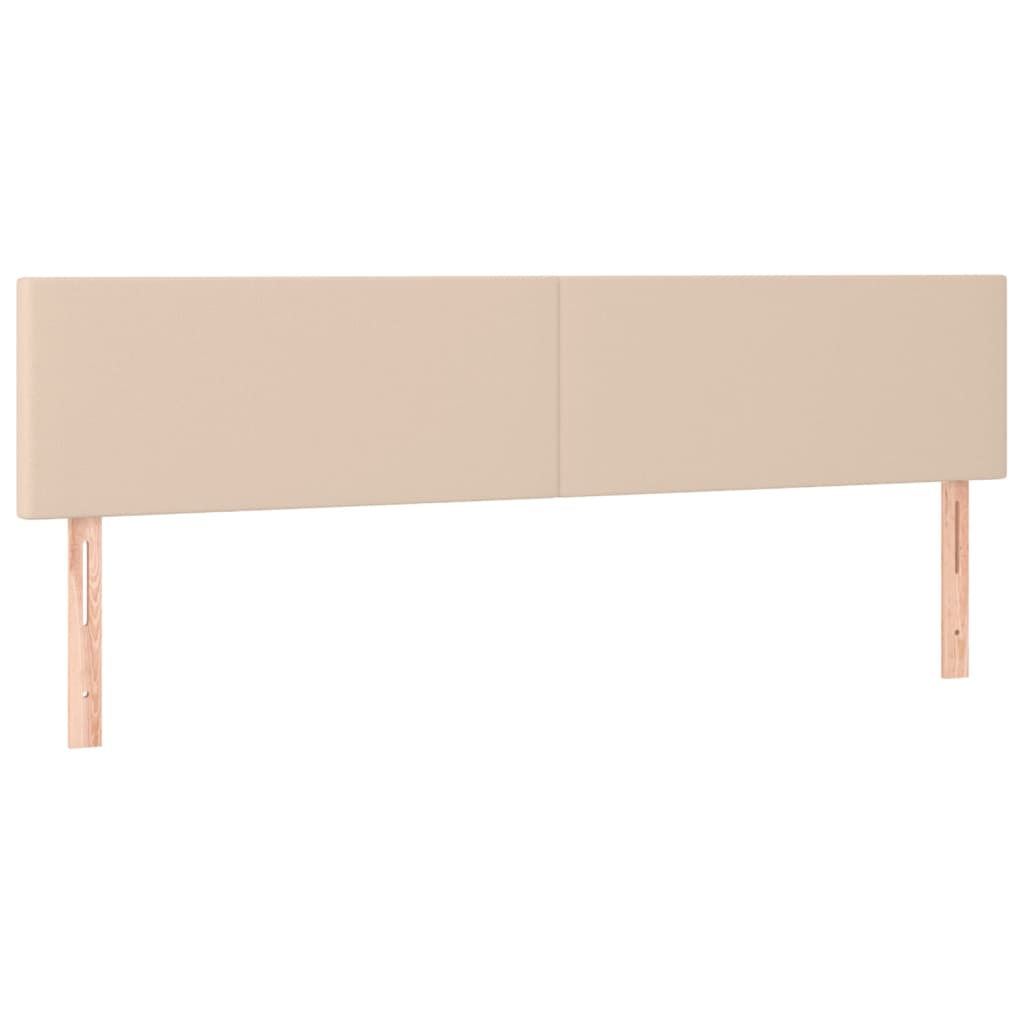 Cabeceira cama c/ LED couro artificial 160x5x78/88cm cappuccino