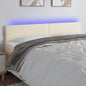 Cabeceira de cama c/ LED 200x5x78/88 cm couro artificial creme