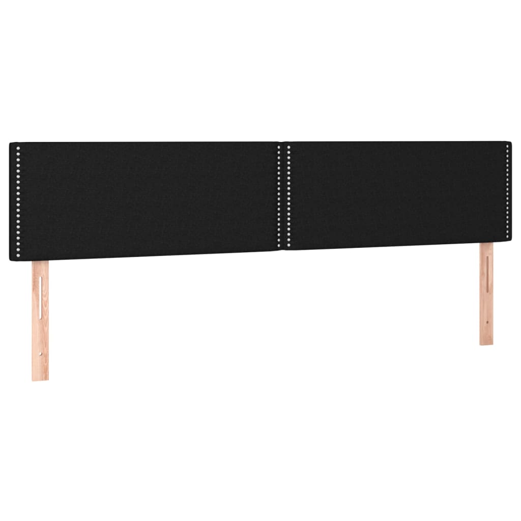 Cabeceira de cama c/ luzes LED tecido 160x5x78/88 cm preto