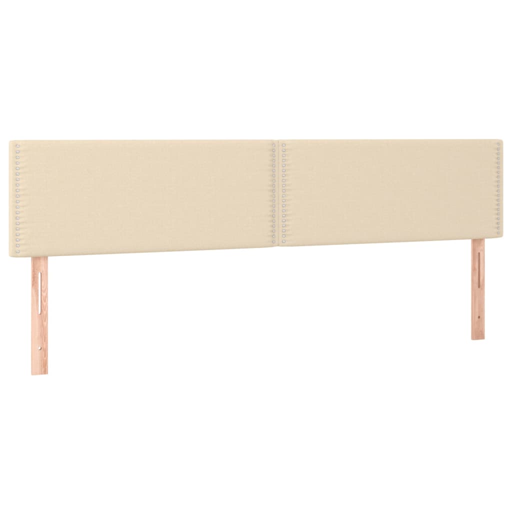 Cabeceira de cama c/ luzes LED tecido 180x5x78/88 cm cor creme