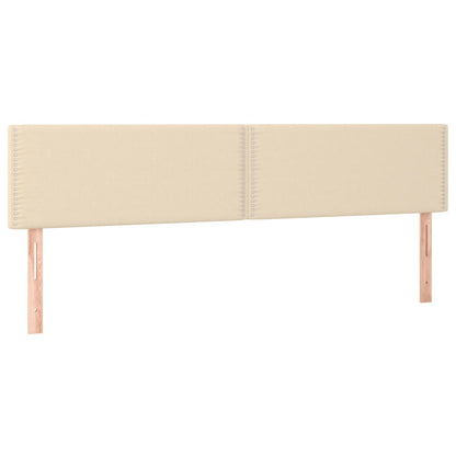 Cabeceira de cama c/ luzes LED tecido 180x5x78/88 cm cor creme