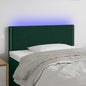 Cabeceira de cama c/ luzes LED veludo 80x5x78/88cm verde-escuro