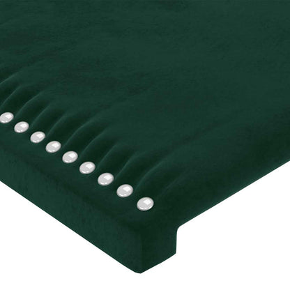 Cabeceira de cama c/ luzes LED veludo 90x5x78/88cm verde-escuro
