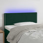 Cabeceira de cama c/luzes LED veludo 100x5x78/88cm verde-escuro