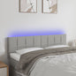 Cabeceira de cama c/ luzes LED tecido 144x5x78/88cm cinza-claro
