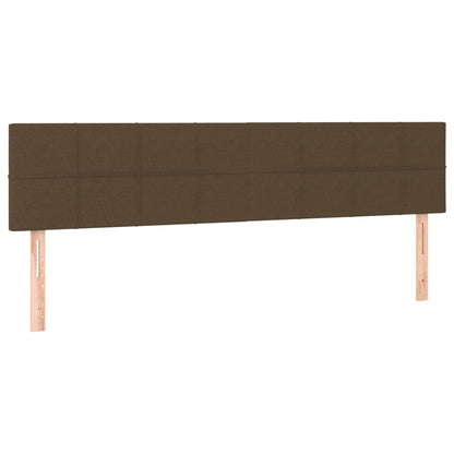 Cabeceira de cama c/ luzes LED tecido 160x5x78/88 cm castanho