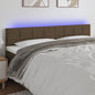 Cabeceira de cama c/ luzes LED tecido 200x5x78/88 cm castanho