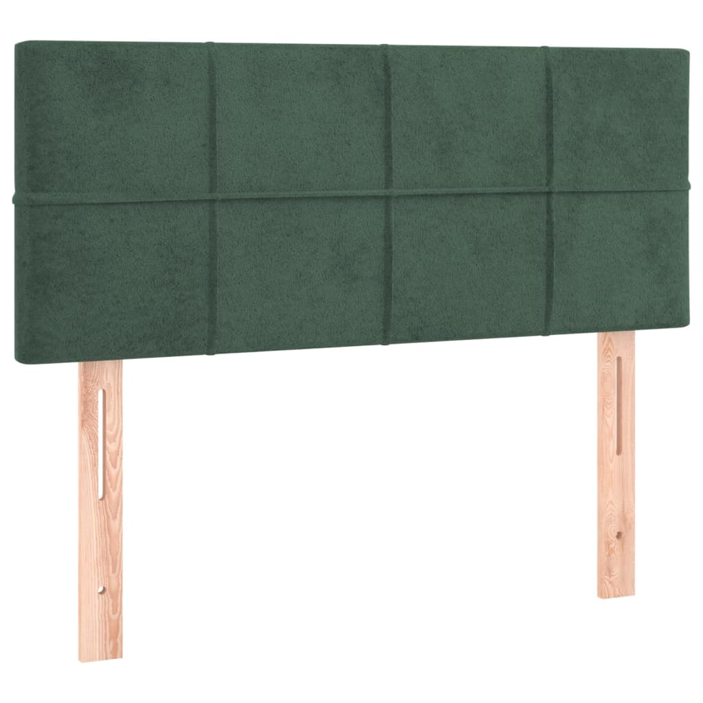 Cabeceira de cama c/ luzes LED veludo 80x5x78/88cm verde-escuro