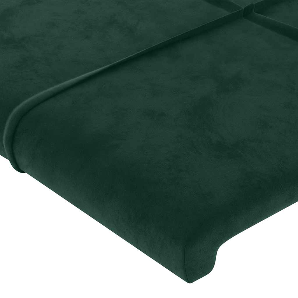 Cabeceira de cama c/ luzes LED veludo 80x5x78/88cm verde-escuro