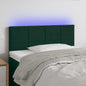 Cabeceira de cama c/ luzes LED veludo 80x5x78/88cm verde-escuro