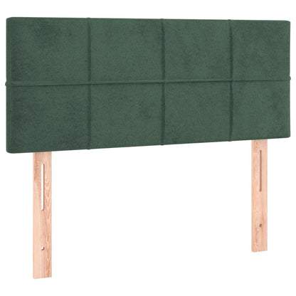 Cabeceira de cama c/ luzes LED veludo 90x5x78/88cm verde-escuro
