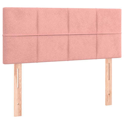 Cabeceira de cama c/ luzes LED veludo 90x5x78/88 cm rosa