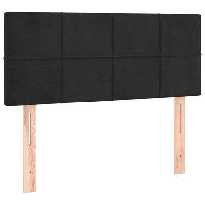 Cabeceira de cama c/luzes LED veludo 100x5x78/88 cm preto