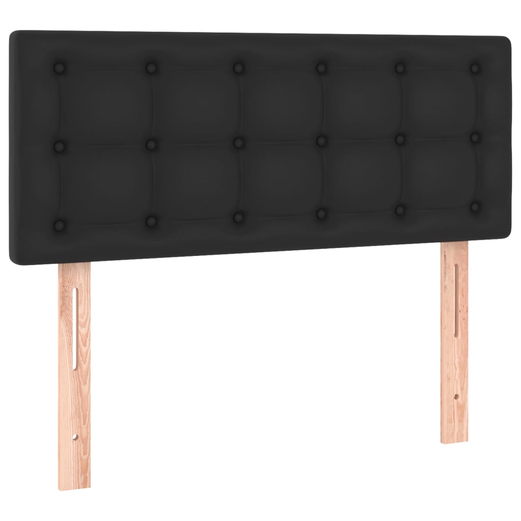 Cabeceira de cama c/ LED couro artificial 80x5x78/88 cm preto