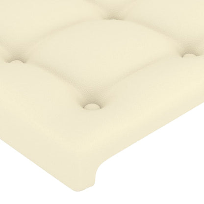 Cabeceira de cama c/ LED 80x5x78/88 cm couro artificial creme