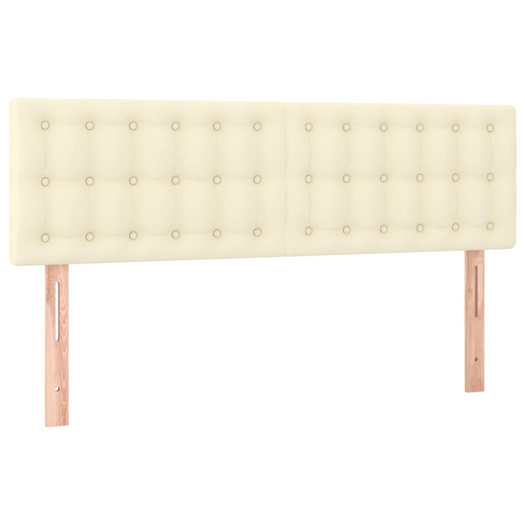 Cabeceira de cama c/ LED 144x5x78/88 cm couro artificial creme