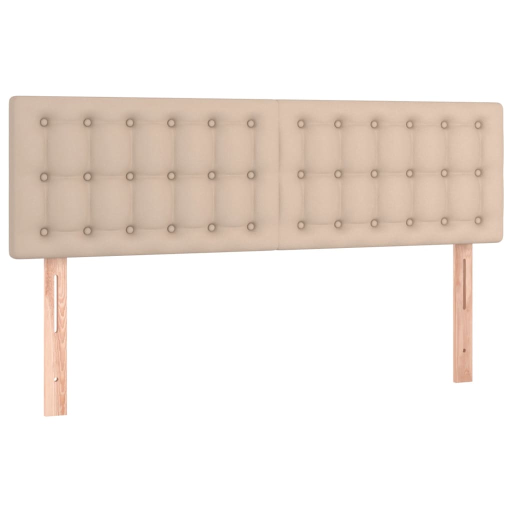Cabeceira cama c/ LED couro artificial 144x5x78/88cm cappuccino