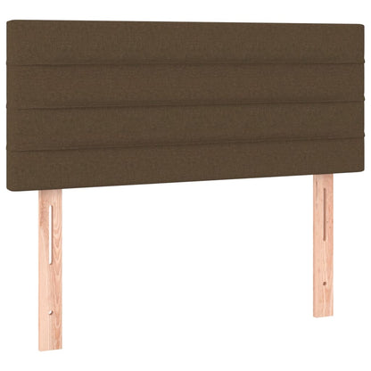 Cabeceira de cama c/ luzes LED tecido 100x5x78/88 cm castanho