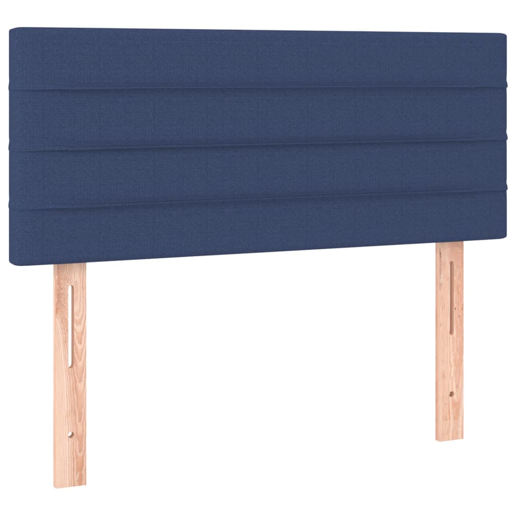 Cabeceira de cama c/ luzes LED tecido 100x5x78/88 cm azul