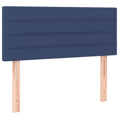 Cabeceira de cama c/ luzes LED tecido 100x5x78/88 cm azul