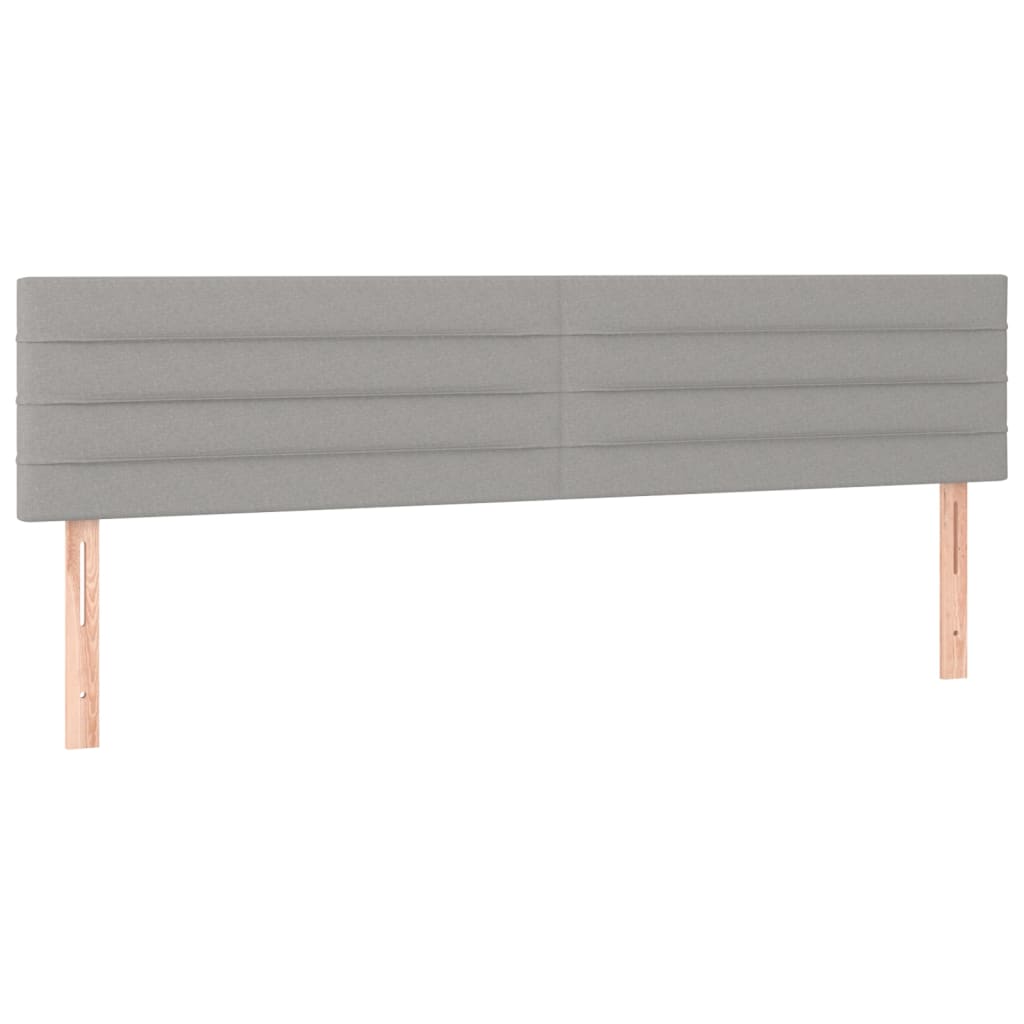 Cabeceira de cama c/luzes LED tecido 160x5x78/88 cm cinza-claro
