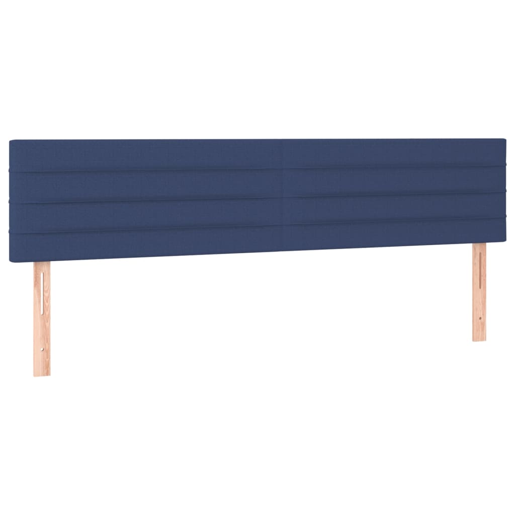 Cabeceira de cama c/ luzes LED tecido 160x5x78/88 cm azul