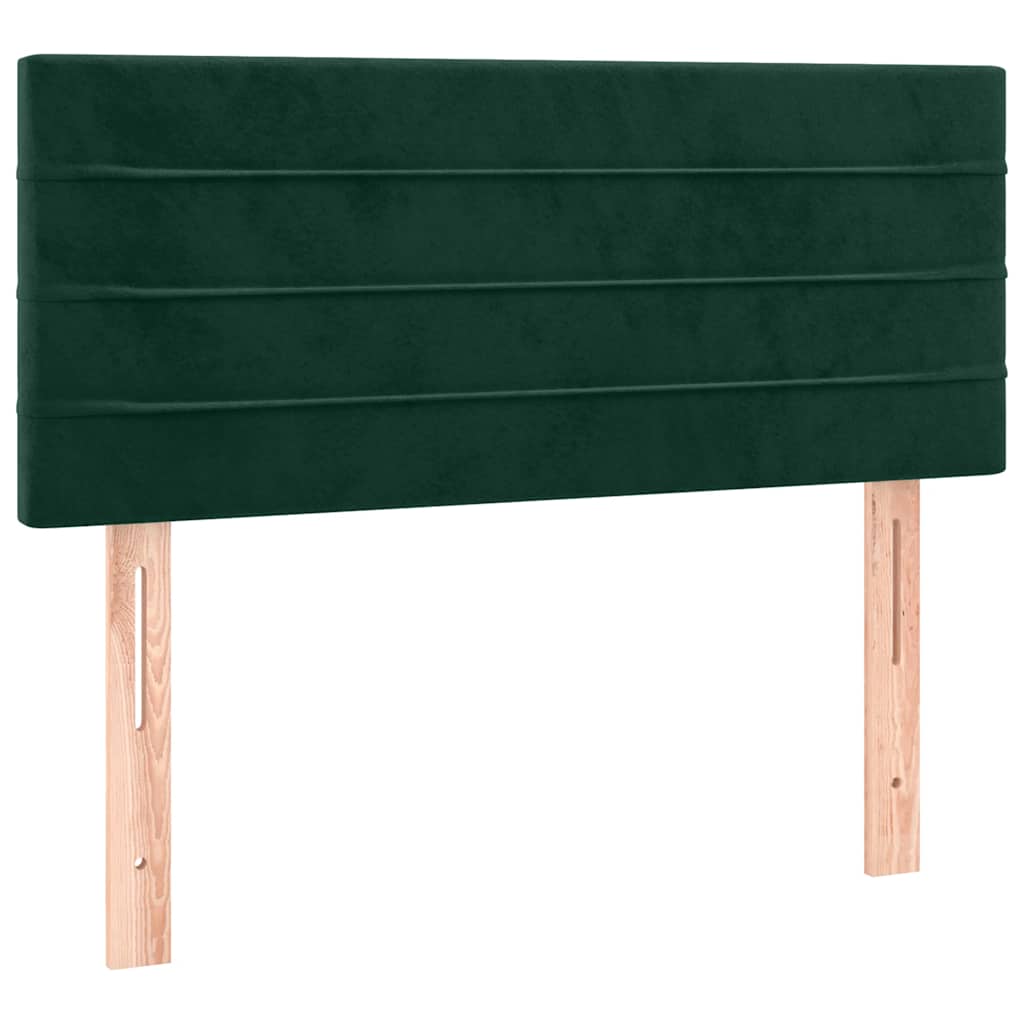 Cabeceira de cama c/ luzes LED veludo 80x5x78/88cm verde-escuro