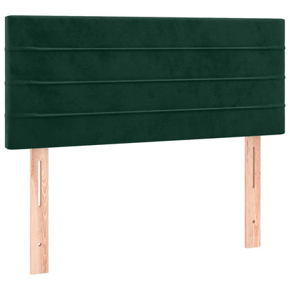 Cabeceira de cama c/ luzes LED veludo 80x5x78/88cm verde-escuro