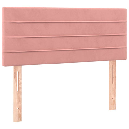 Cabeceira de cama c/ luzes LED veludo 80x5x78/88 cm rosa