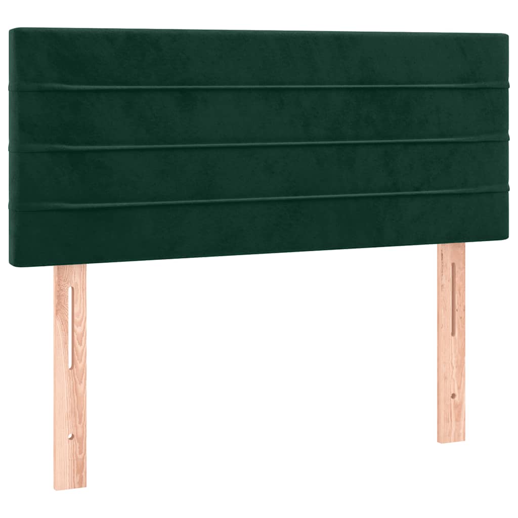 Cabeceira de cama c/ luzes LED veludo 90x5x78/88cm verde-escuro