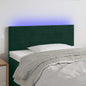 Cabeceira de cama c/ luzes LED veludo 90x5x78/88cm verde-escuro