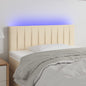 Cabeceira de cama c/ luzes LED tecido 100x5x78/88 cm cor creme