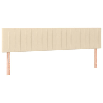 Cabeceira de cama c/ luzes LED tecido 180x5x78/88 cm cor creme