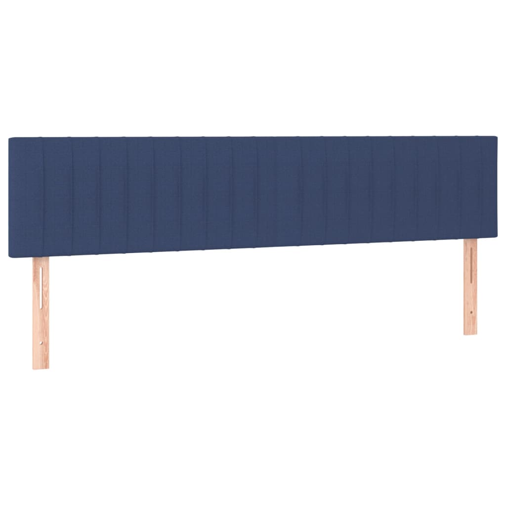Cabeceira de cama c/ luzes LED tecido 180x5x78/88 cm azul