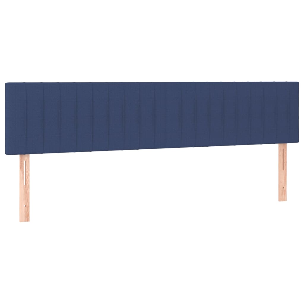 Cabeceira de cama c/ luzes LED tecido 200x5x78/88 cm azul