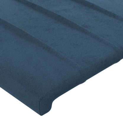 Cabeceira de cama c/ luzes LED veludo 90x5x78/88 cm azul-escuro
