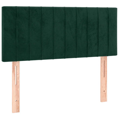 Cabeceira de cama c/luzes LED veludo 100x5x78/88cm verde-escuro