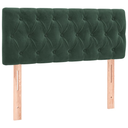 Cabeceira de cama c/ luzes LED veludo 90x7x78/88cm verde-escuro