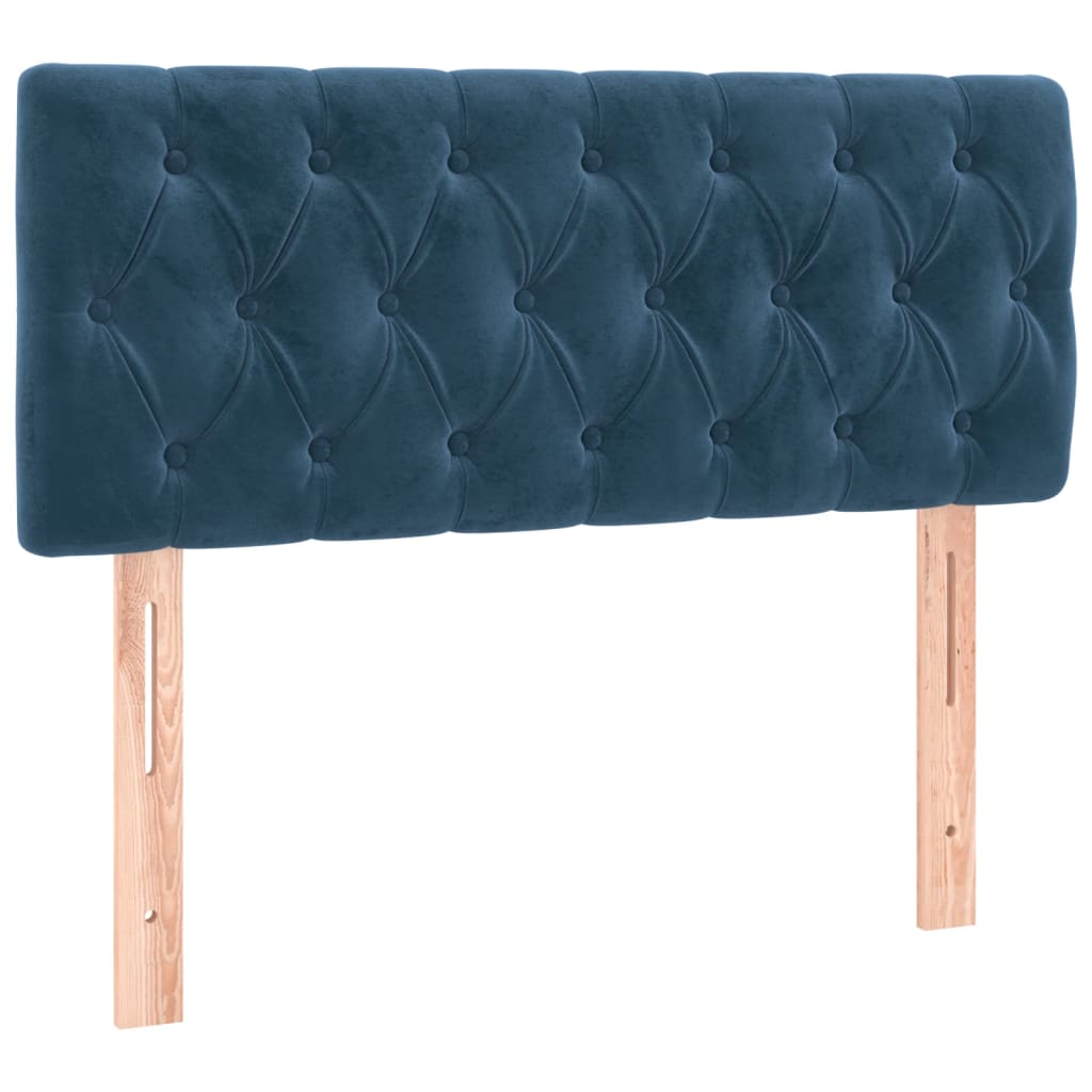 Cabeceira de cama c/ luzes LED veludo 90x7x78/88 cm azul-escuro