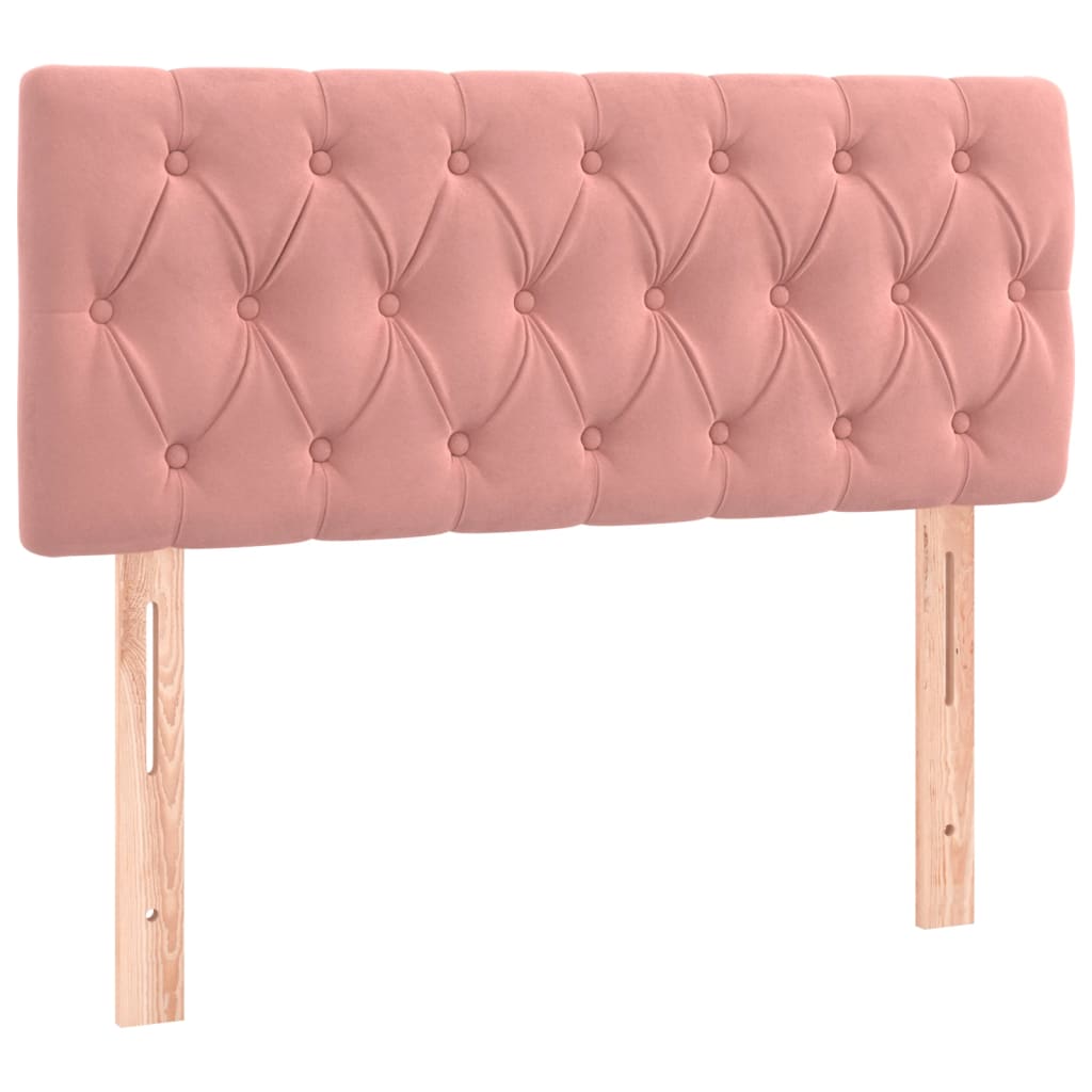 Cabeceira de cama c/ luzes LED veludo 90x7x78/88 cm rosa