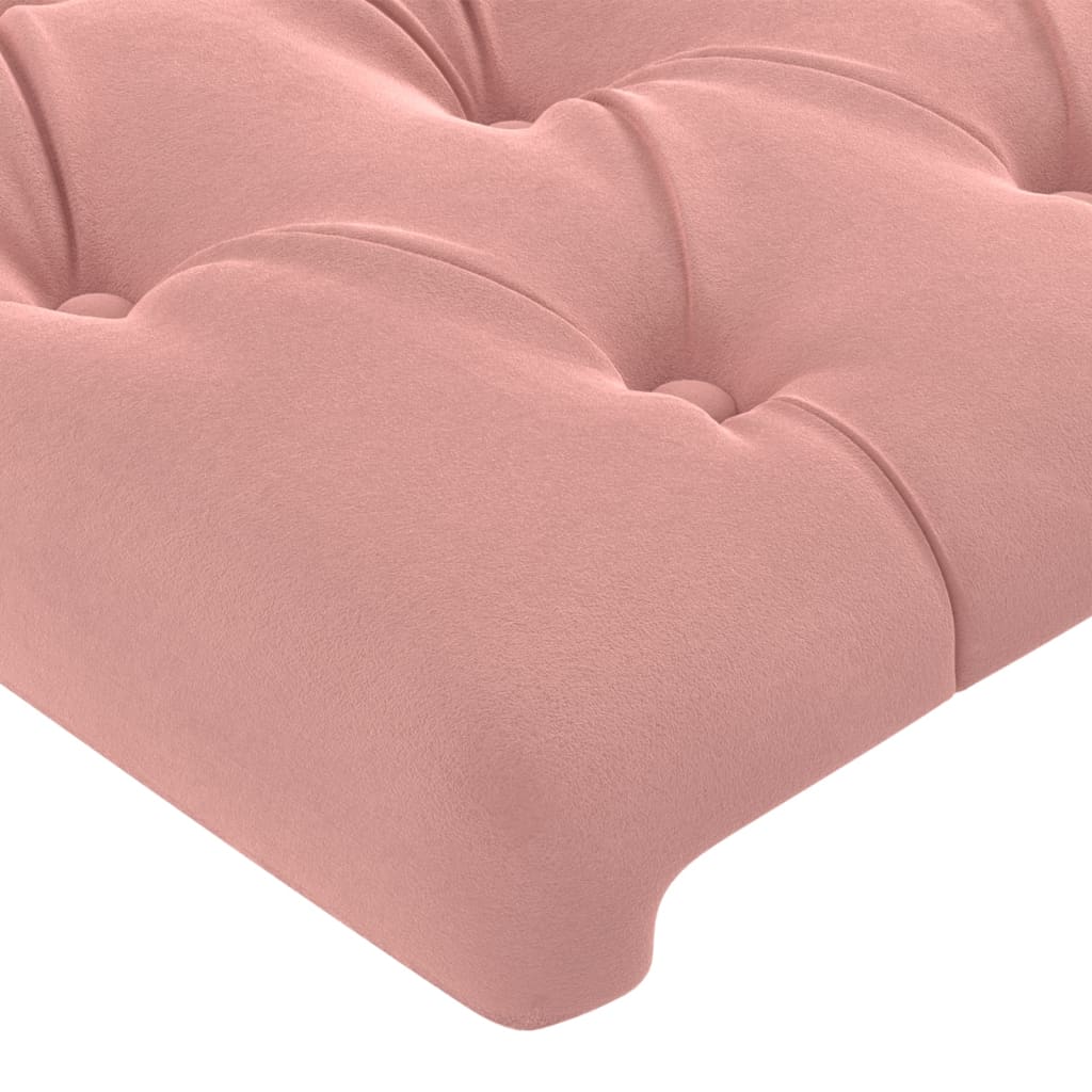 Cabeceira de cama c/ luzes LED veludo 90x7x78/88 cm rosa