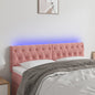 Cabeceira de cama c/ luzes LED veludo 160x7x78/88 cm rosa