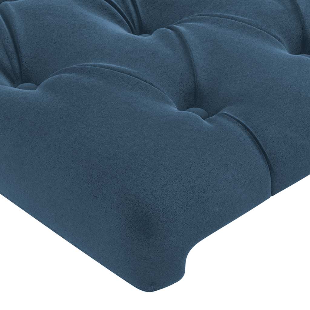 Cabeceira de cama c/ luzes LED veludo 180x7x78/88cm azul-escuro