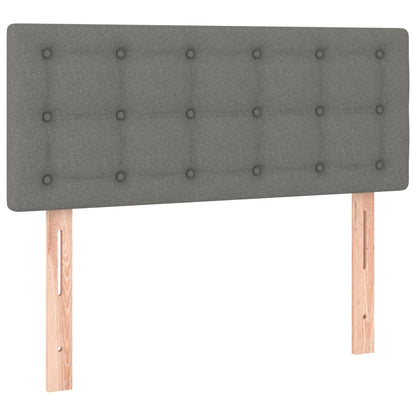 Cabeceira de cama c/ luzes LED tecido 80x5x78/88cm cinza-escuro