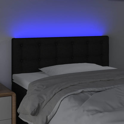 Cabeceira de cama c/ luzes LED tecido 90x5x78/88 cm preto