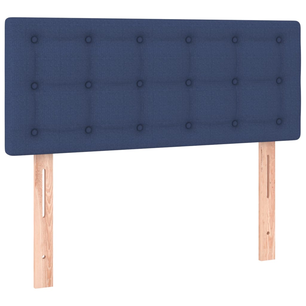 Cabeceira de cama c/ luzes LED tecido 100x5x78/88 cm azul
