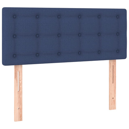 Cabeceira de cama c/ luzes LED tecido 100x5x78/88 cm azul
