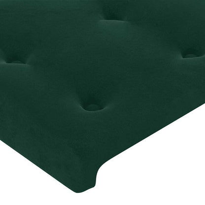 Cabeceira de cama c/ luzes LED veludo 80x5x78/88cm verde-escuro