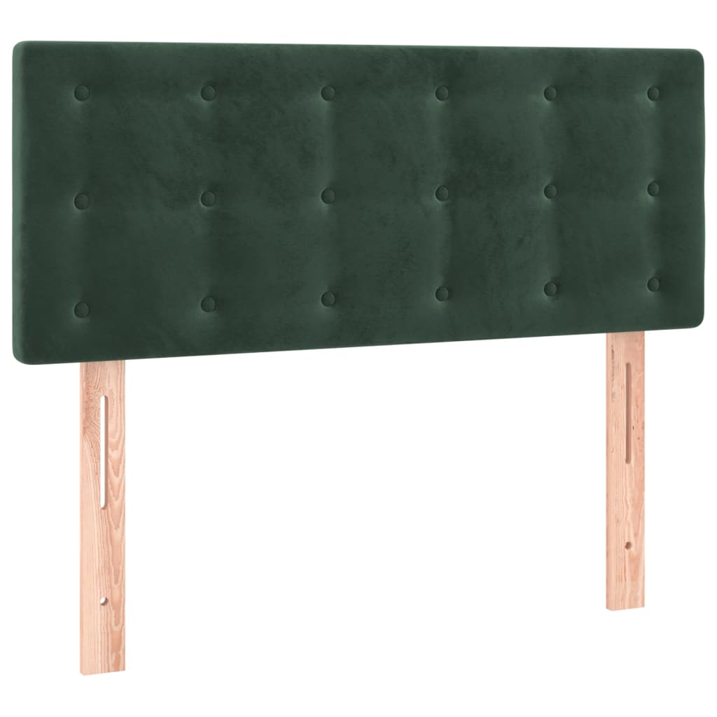 Cabeceira de cama c/ luzes LED veludo 90x5x78/88cm verde-escuro